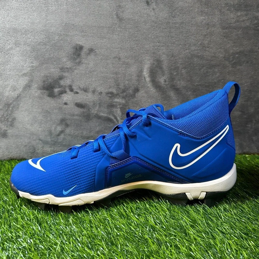 Nike Alpha Menace 3 Shark Cleats Mens Size 11 Blue White Football Performance